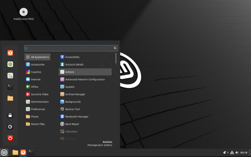 Linux Mint boot in live mode